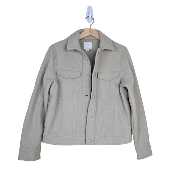 Joie Womens Small Button Front Textured Jacket Shacket - Picture 1 of 9